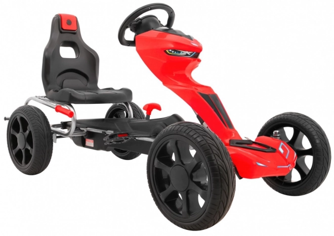 Grand Ride pedal go-kart for children 3+ Red + EVA wheels + Adjustable seat + Handbrake