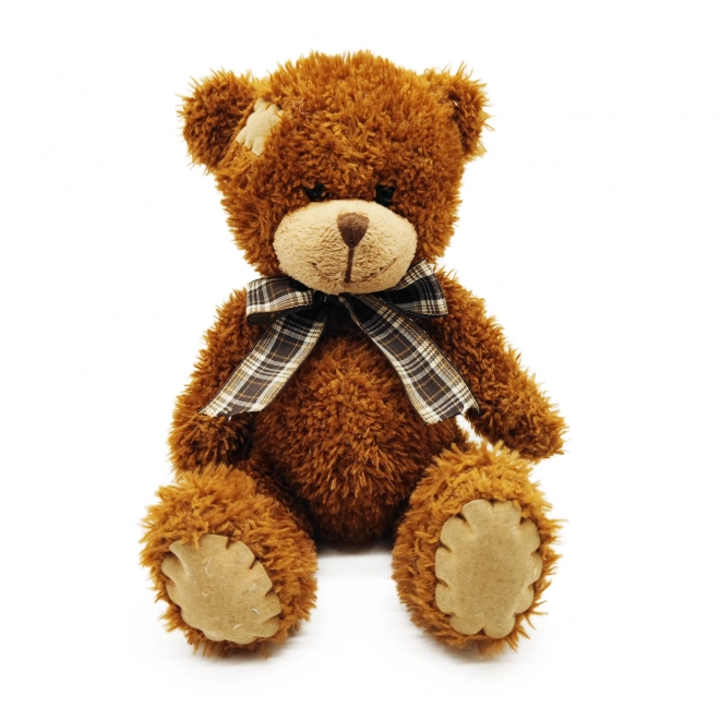 Stuffed Teddy Bear with Bow 25cm Dark Brown