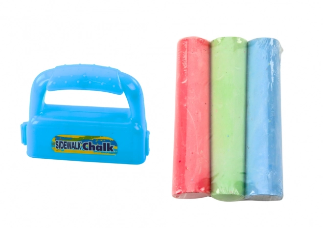 Sidewalk Chalk Set with Holder - Blue