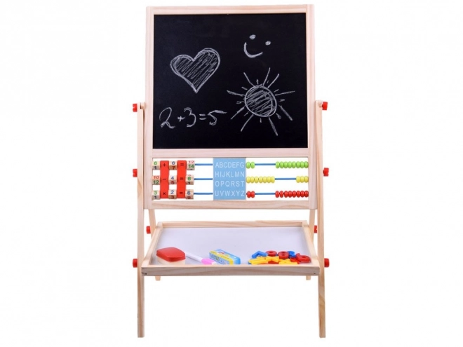 Dual-Sided Chalk and Magnetic Board with Numbers