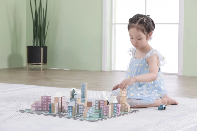 Wooden Building Blocks Set - City