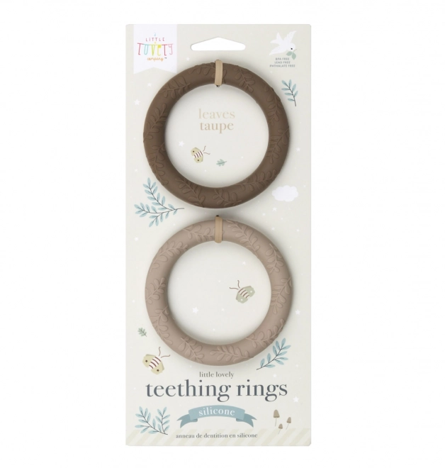 Silicone Teethers with Leaves - Chocolate Cream, Set of 2