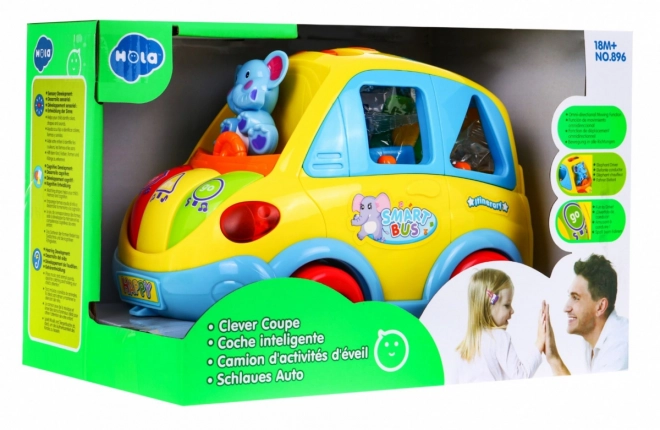 Interactive Smart Bus for Kids 18m+ with Sounds, Lights, Shape Sorter, and Transforming Blocks