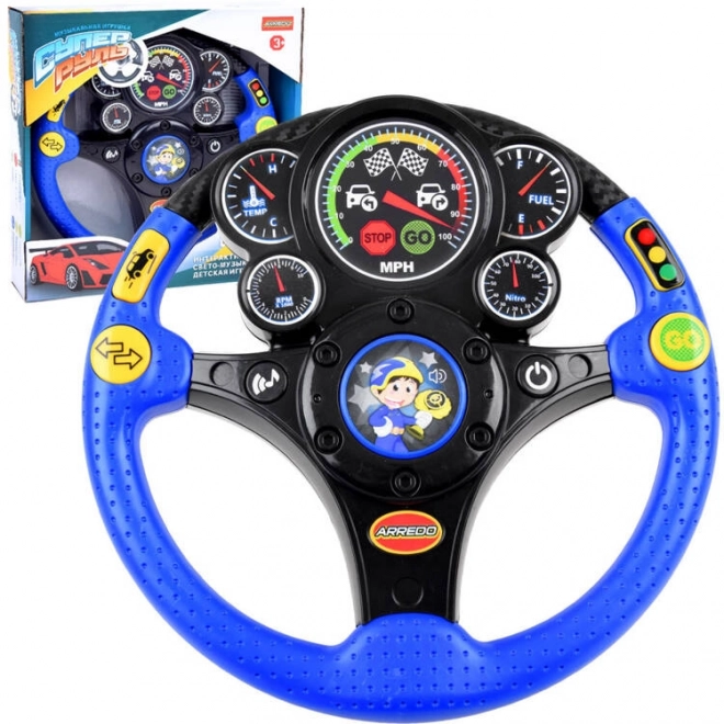 Interactive Steering Wheel with Sounds and Vibration – Red