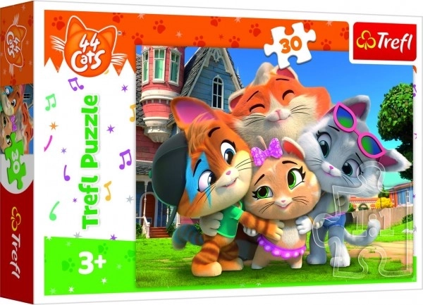 Trefl Puzzle 30 Pieces - Friendship in the Feline Kingdom: Rainbow 44 Cats