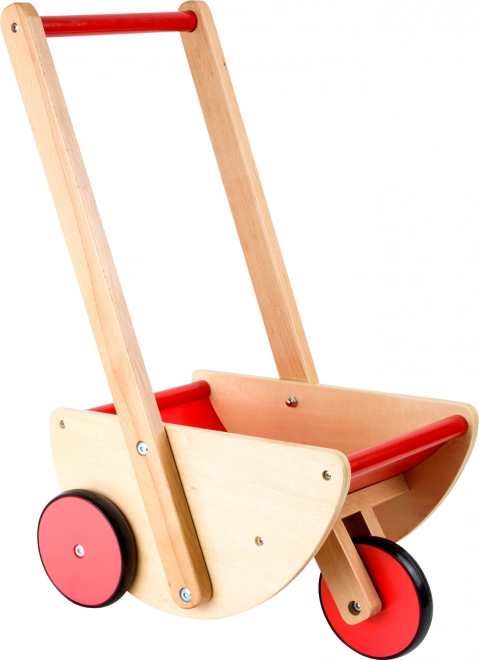 Small Foot Wooden Doll Carriage with Three Wheels