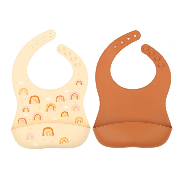 Silicone Bibs Set - Rainbow Design