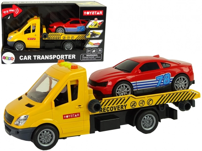 Transport Truck with Car Ramp and Lights