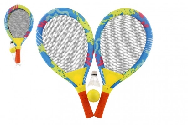 Colorful Beach Paddle Set with Ball and Shuttlecock