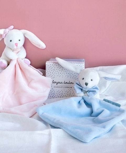 Gift Set Blue Bunny Toy with Comfort Blanket