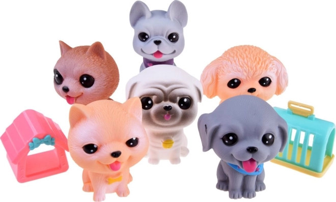 Rubber Dog Figurines Set