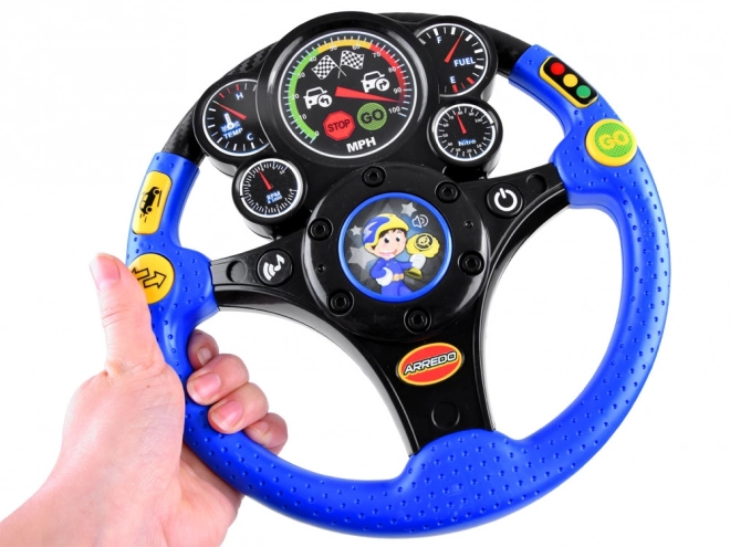 Interactive Steering Wheel with Sounds and Vibration – Red