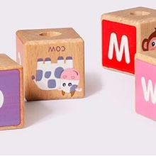 Wooden Train with Alphabet Blocks by Ecotoys