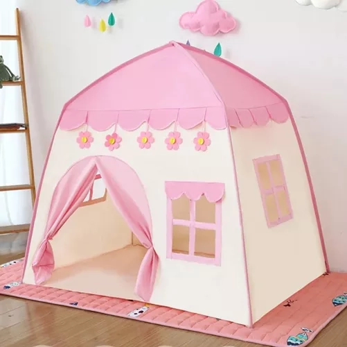 Kids Tent with Fairy Light Garland