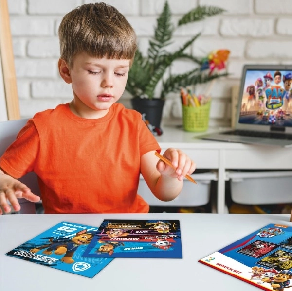 Scratch Art Images Set with Paw Patrol