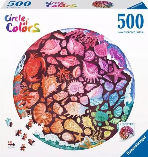 Ravensburger Round Puzzle Color Circle: Shells 500 Pieces