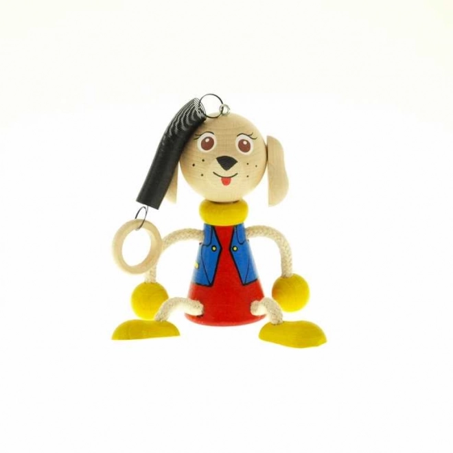 Jumping Wooden Dog Toy