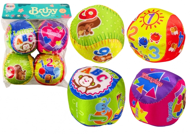 Soft Educational Colorful Rattle Balls Set