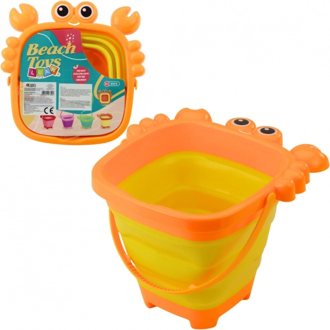 Skládací silikonové vědro krab – oranžové