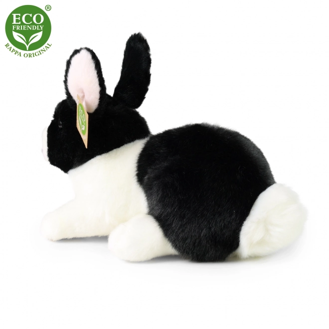 Eco-friendly White and Black Plush Rabbit