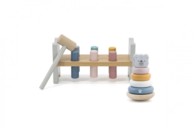 Wooden Hammer Toy and Stackable Polar Bear Pyramid