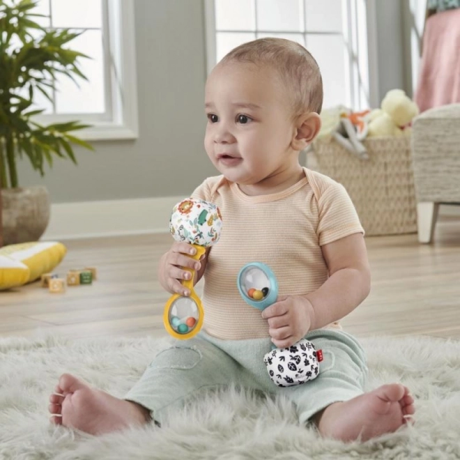 Fisher-price rattling maracas with leaves and animals