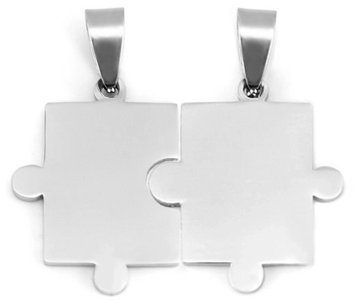 Steel Couple Puzzle Pendants