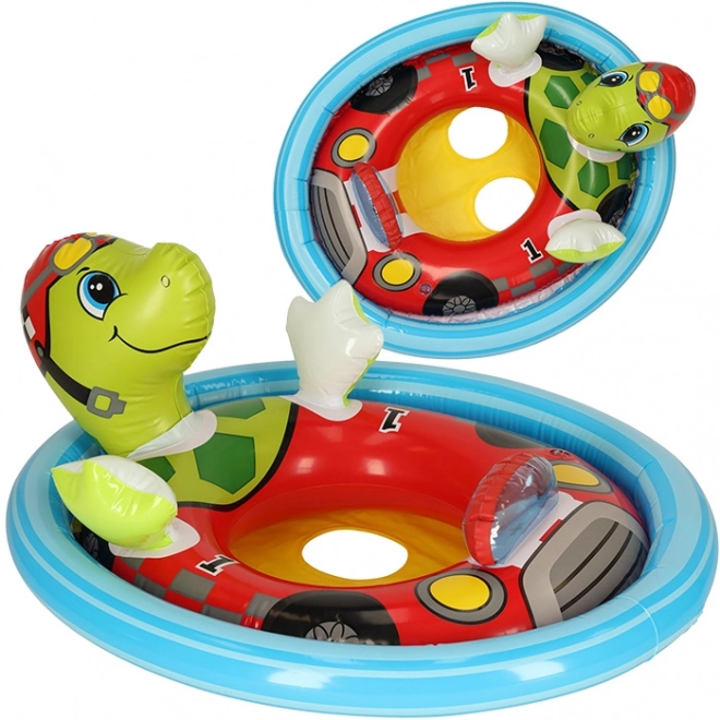 Inflatable Swim Ring for Toddlers with Seat - Turtle Design