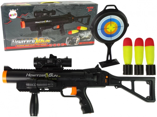 Black Grenade Launcher Toy with Sound and Flashlight