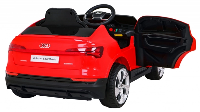 Audi E-Tron Sportback pre deti + Pilot + pohon 4x4 + pomalý rozjazd + rádio MP3 + LED – Červená