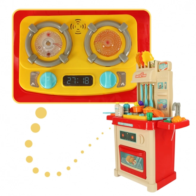 Plastic kitchen set for children with lights and accessories