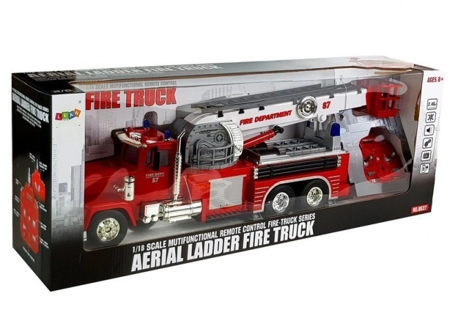 Fire Truck with Extending Rotating Ladder RC Sound Sirens Lights