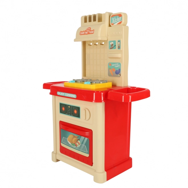 Plastic kitchen set for children with lights and accessories