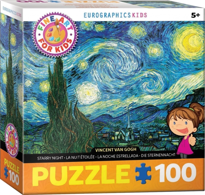 Eurographics Kids Fine Art Puzzle Starry Night 100 Pieces