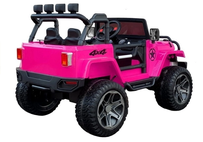 Pink Battery-Powered Car with Remote Control and Leather Seats