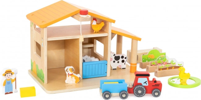 VIGA Wooden Farm with House and Tractor
