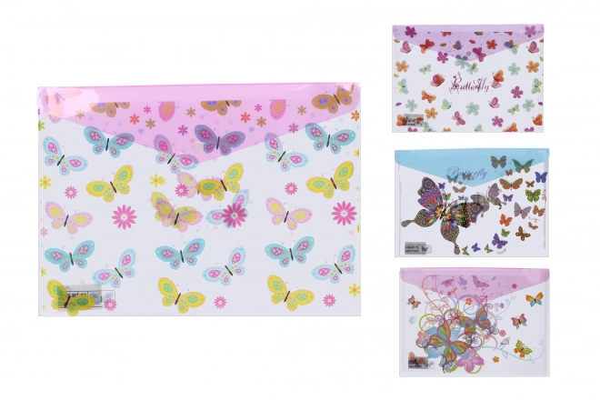 File Folder with Snap Closure - Butterfly Design