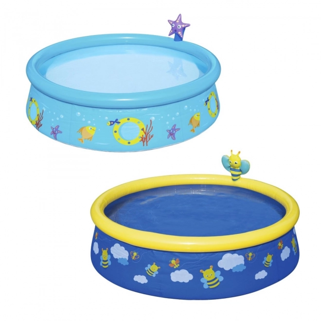 Garden Kiddie Pool with Sprinkler Fish Theme