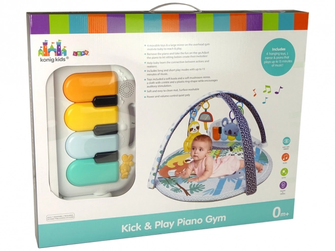 Educational Koala Baby Play Gym with Piano and Hanging Toys