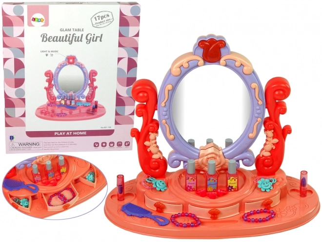 Vanity Set with Mirror and Lights for Girls