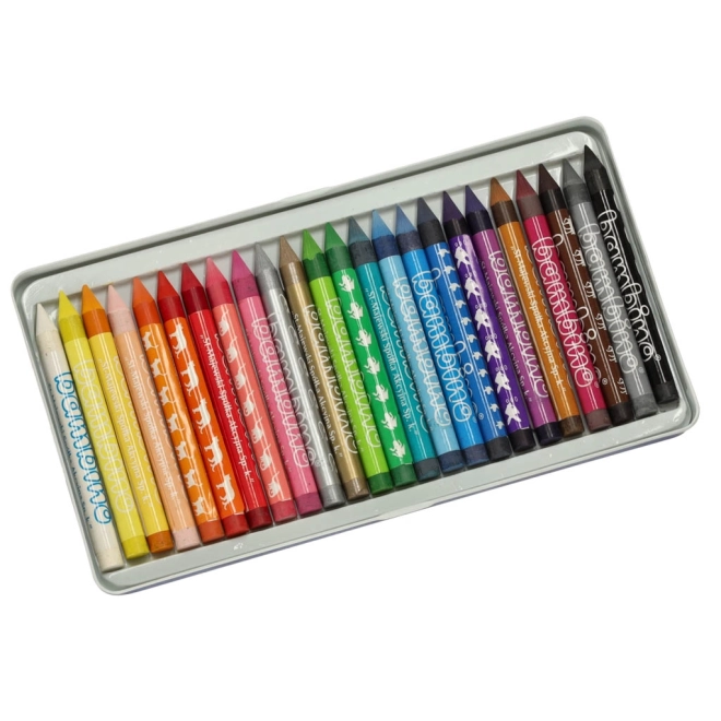 Wax Crayons In Metal Case Bambino 24 Colors