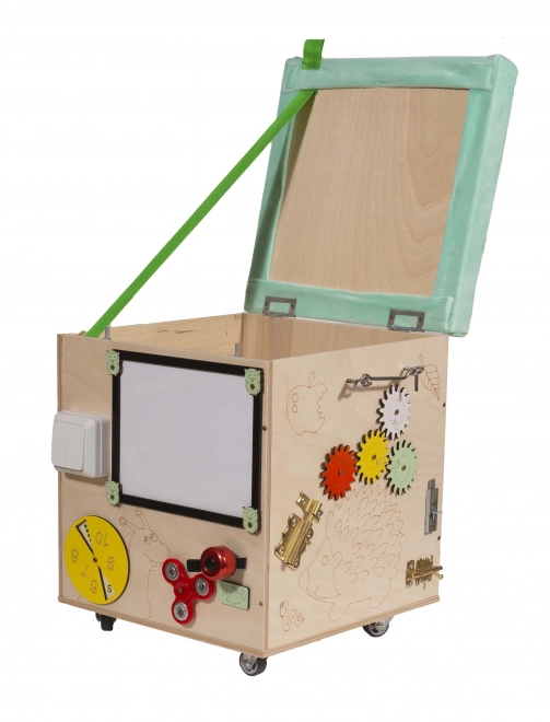 Interactive Activity Cube with Storage for Children