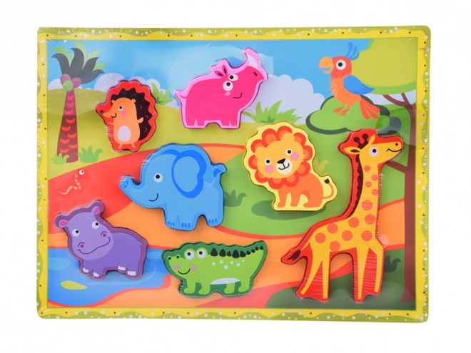 Wooden Safari Animal Shape Puzzles