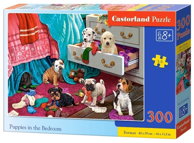 Puzzle Puppies in the Bedroom