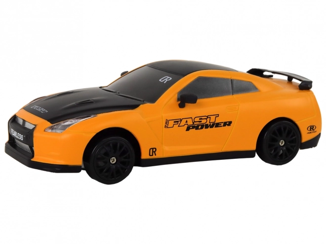 Remote controlled sports car R/C 1:24 interchangeable wheels – Yellow