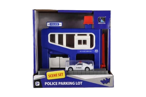 Parking Garage with Police Car