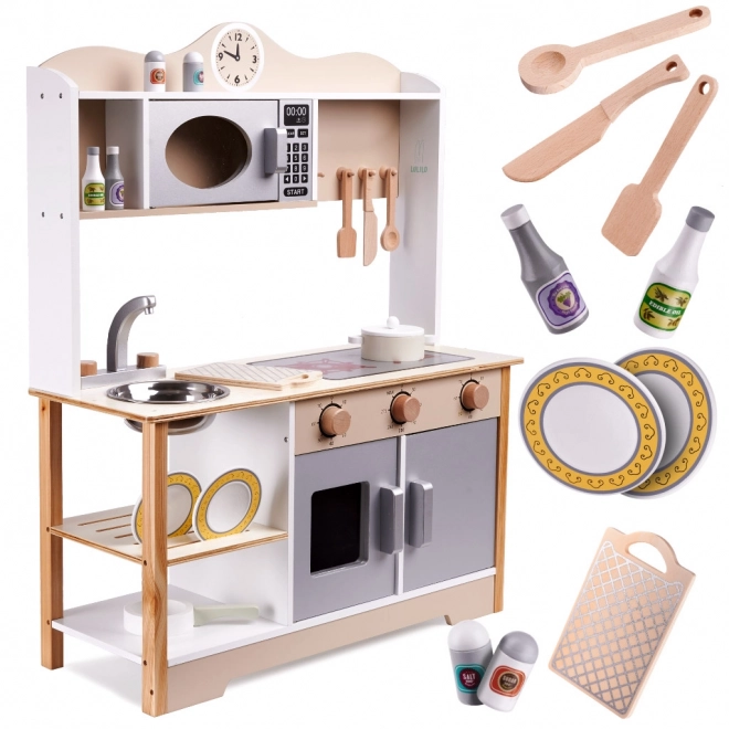 Wooden Play Kitchen with Accessories