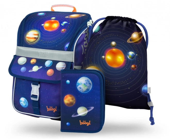 School Bag Set with Planets Design