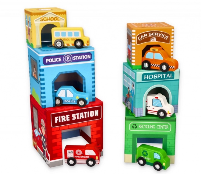 Stacking Cups with Vehicles