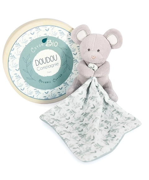 Doudou Gift Set - Plush Mouse with Organic Cotton Blanket